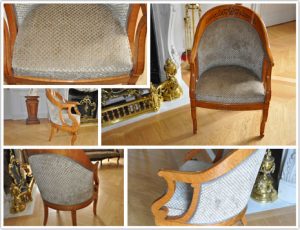 Haguenier tapisserie rénovation fauteuil Charles X